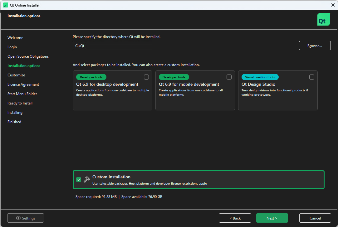 Qt installer
